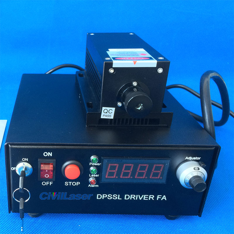 349nm 50mW Diode Pumped Solidd-State Laser UV DPSS Laser Source